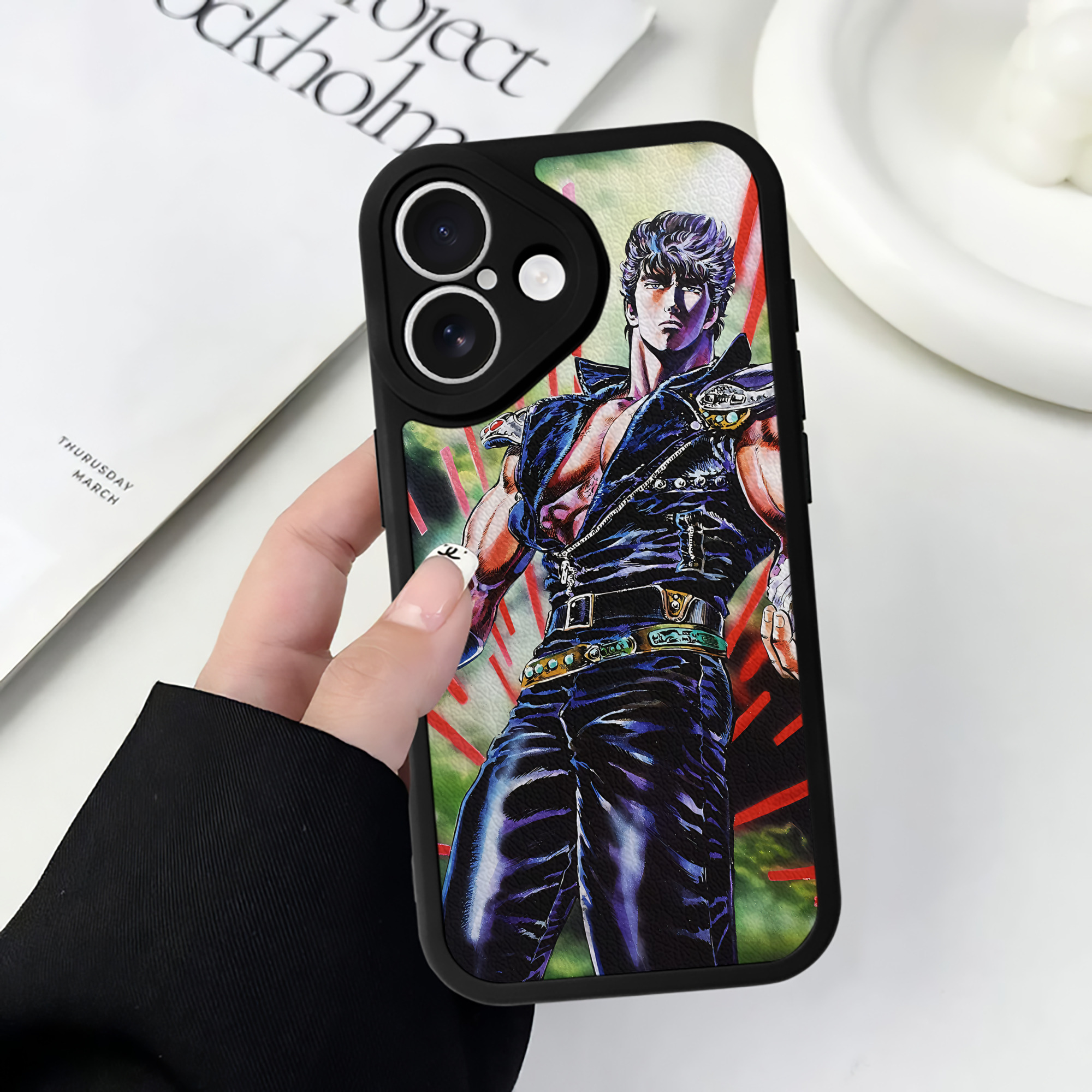 （画像用） 北斗の拳 Fist of the North Star 【iPhone 16シリーズ対応】シリコンスマホケース（レザー調） 材質：シリコン